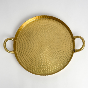 Bandeja Decorativa Redonda de Metal con Diseño Martillado para Servir, Bandeja de Metal Martillado para Mesa de Comedor, Cocina y Hogar - Product Image 4