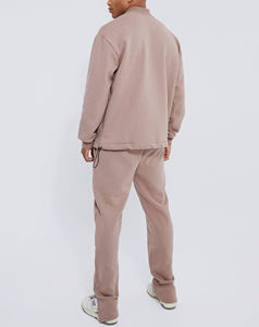 Ensemble de survêtements 2 pièces pour hommes, tendance, personnalisé, 100% coton molletonné, respirant, écologique, grande taille, à capuche, uni, OEM - Product Image 3