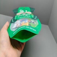 Sachet refermable à fermeture éclair avec fenêtre transparente, découpé sur mesure, imprimé avec logo personnalisé, pour biscuits pour animaux, viande séchée et friandises à mâcher