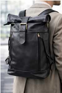 Heavy Duty Leather <b>Roll</b> Top Rucksack Brass Hardware Travel Bag Manufacturer For B2B Platforms LTBP-0218 - Product Image 4