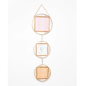 Miroir rectangulaire en verre avec cadre en laiton, décoration suspendue, cadre photo vertical fait main - Product Image 4