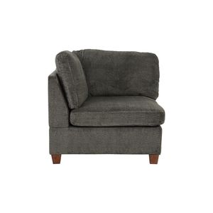 Divano Angolare Modulare in Tessuto Ciniglia Grigio, Elegante Arredamento per Soggiorno - Product Image 2