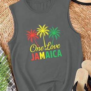 One Love <b>Jamaica</b> palm trees Women's casual vest - Product Image 2