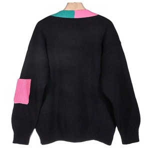 เสื้อสเวตเตอร์ถักไหมพรมสีทองน้ำเงินเข้มสไตล์คลาสสิคแบบโบราณสำหรับชมรมนักศึกษา - Product Image 3