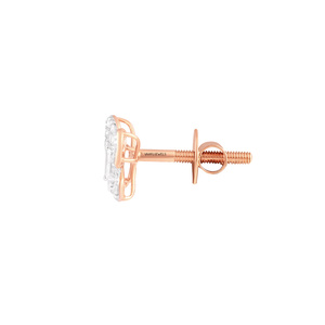 Pendientes de Oro Rosa con Diamantes, Corte Baguette, Diamantes de Laboratorio, Joyería Clásica para Mujer, Oro 18K 14K 10K, Plata 925 935 - Product Image 4