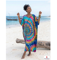 Vente en gros de robes kaftan longues en rayonne personnalisées, vêtements de plage bohèmes pour femmes, mode resort, fabricant de vêtements OEM ODM, marque privée