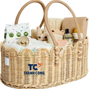 Tốt Nhất Bán Buôn Giá Rẻ Nhất Handmade Tay Dệt Mây Giỏ Set - <span class=keywords><strong>Wicker</strong></span> Lưu Trữ Giỏ-Giỏ Mây Với Nắp (Tự Nhiên) - Product Image 1