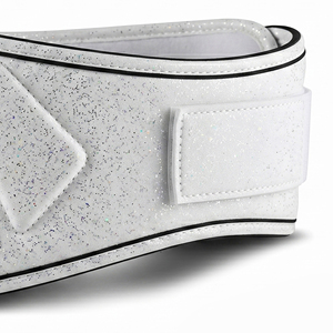 White Glitter Waist <b>Support</b> Neoprene Belt Heavy Strength Neoprene Glitter Belts Workout Trainer Push Up Glitter Neoprene Belts - Product Image 3
