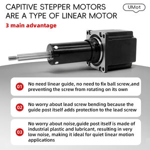 Motor paso a paso lineal <span class=keywords><strong>Nema</strong></span> <span class=keywords><strong>17</strong></span> de 42 mm con actuador de husillo de acero tipo cautivo para equipos médicos y de automatización - Product Image 3
