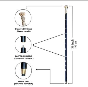 Handcrafted Luxury <b>Folding</b> Wooden <b>Walking</b> Cane with Antique Brass Handle Three Piece Portable Travel Mobility <b>Stick</b> - Product Image 4