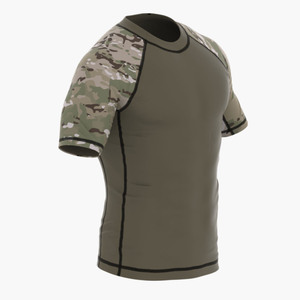 IBEX HILLS Custom Wholesale <b>Men</b> Winter <b>Compression</b> Gym <b>Shirt</b> Seamless Sports Apparel Short Sleeve Heat Transfer Printed T <b>Shirt</b> - Product Image 3