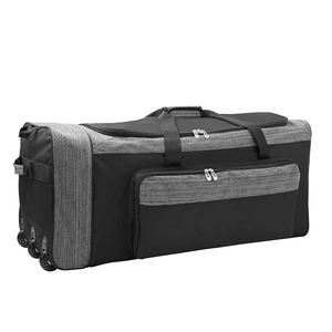 High Quality Large Capacity <b>Rolling</b> Duffel <b>Bag</b> with Adjustable Strap Black Gray Polyester Travel Gym <b>Bag</b> Unisex Casual Style - Product Image 4