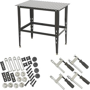 Portable Steel Welding Table With 24 Pc Tool Kit, Heavy Duty Workbench, Welding Fixtures, <b>Clamps</b> And Metalworking Tools GAR052 - Product Image 2