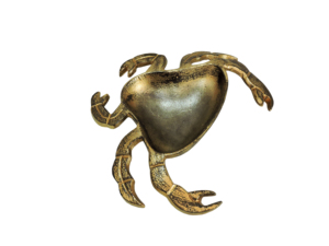 Gold <b>Crab</b> Aluminum <b>Decorative</b> Bowl - Handcrafted Nautical Coastal Metal Dish & Tropical Marine Animal Table Centerpiece Accent - Product Image 2