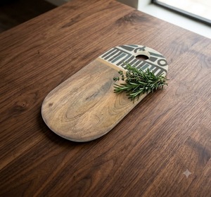 Tabla de servir de madera con patrón de mármol, tabla de cortar reutilizable, fácil de limpiar, tabla de cortar para cocina - Product Image 1