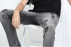 Men Cotton Denim <b>Pants</b> Wholesale Premium Quality Stretch Acid Wash Black Jeans <b>Pants</b> Fashion Outdoor Distressed Denim Men <b>Pant</b> - Product Image 5