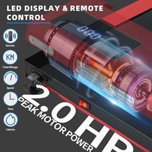 Tapis Roulant Silenzioso con Motore Brushless da 2.0 HP per Casa e Ufficio, Capacità di Carico 100 kg, Modalità Conto alla Rovescia, Ampia Area di Corsa - Product Image 4