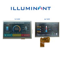 Panel Táctil TFT LCD Personalizado de 1.3'', 1.55'', 5'' y 7'' con Sistema CTP RTP, Interfaz Serial I2C, Módulo de Pantalla TFT LCD con Sistema RGB/MIPI/LVDS/TTL