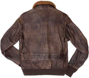 Men's Genuine Leather Bomber Jacket Sherpa <b>Lined</b> Zipper Closure Windproof Winter Biker <b>Coat</b> Turn-down Collar - Product Image 2