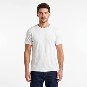 T-shirt en jersey de coton texturé pour homme, décontracté, respirant, pour l'été, personnalisable, couleurs variées, fabrication OEM/ODM, vente en gros, prix bas - Product Image 3