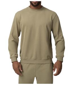 Custom Logo Embroidery Cotton <b>Thick</b> Pullover Blank Oversized Drop Shoulder 430g Heavyweight Crew Neck Unisex Sweatshirt - Product Image 4