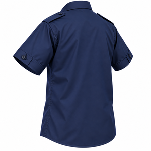 Chemise de travail personnalisée pour homme, manches courtes, avec épaulettes, couleur unie, pour agent de sécurité - Product Image 4