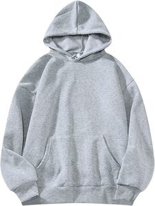 Sweat à capuche oversize d'hiver pour homme, en coton molletonné de haute qualité, brodé, teinture numérique unie, respirant et confortable - Product Image 6