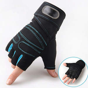 ถุงมือกีฬาสำหรับการฝึกเพาะกาย ถุงมือยกน้ำหนักสีดำสำหรับผู้ชายผู้หญิง ถุงมือออกกำลังกายแบบครึ่งนิ้วระบายอากาศได้ - Product Image 1