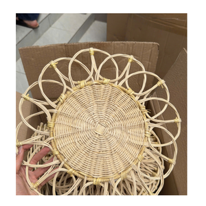 Set de table rond en bambou tissé à la main du Vietnam, 450 mm, style bohème, pour la décoration de la maison - Product Image 2