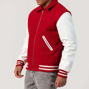 2026 Wholesale Custom latest designs Long Sleeve Winter <b>Jacket</b> <b>Plain</b> Blank <b>Varsity</b> Letterman <b>Jacket</b> for men - Product Image 3