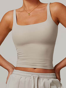 <b>Women</b> Sports Wear Sexy Sling U-Shaped Beautiful <b>Back</b> Fitness Vest Workout Top With Breast Pads Custom Lady Gym Yoga Tank Top - Product Image 4