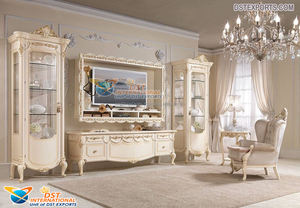 Meuble TV design le plus récent et le plus luxueux pour le salon Ensemble de murs de télévision design de luxe sculpté à la main Support de télévision en bois de teck victorien - Product Image 5