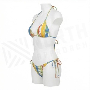 <b>Blue</b> Butterfly Print 2 Piece Yoga <b>Set</b> With Gold Trim Deep V Neck Halter Bodysuit And Knee Length Wrap Skirt - Product Image 3