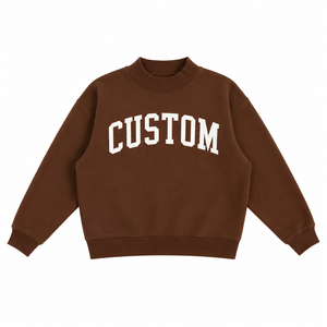 Hot Selling Best Quality Polyester <b>Blend</b> Casual Style Unlined Design Quick Dry Oversized Pullover Mock Neck Sweatshirt For Kids - Product Image 1