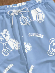 Conjunto de Dos Piezas Personalizado con Logotipos, Verano, Unisex, Poliéster/Algodón, Lavado Ácido, Conjunto Deportivo, Camiseta y Pantalones Cortos - Product Image 4