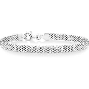 Bracciale a catena a maglie da 5 mm in argento sterling per donna, bracciali a catena e a maglie in argento fine - Product Image 1