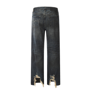 Jean large délavé vintage pour homme – Coupe ample respirante, style streetwear décontracté - Product Image 2