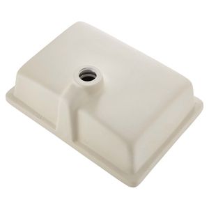 Lavabo Rettangolare da Incasso in Ceramica Bianca 18,5 x 13,19 Pollici con Foro per Troppopieno, Design Moderno da Appoggio - Product Image 1