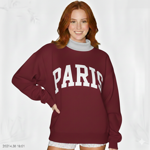 Sudadera personalizada de cuello alto para mujer, forrada, larga, para otoño e invierno, con insignia, estilo universitario, venta al por mayor, estampada, informal - Product Image 1