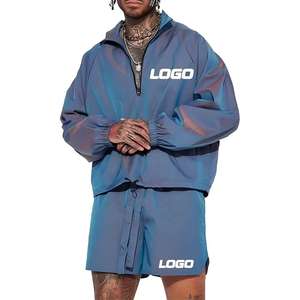 Ensemble deux pièces d'été personnalisé pour homme : coupe-vent et short en nylon - Product Image 1