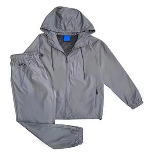 2026 New <b>Reflective</b> Hooded Windbreaker Tracksuit for Men Lightweight Outdoor <b>Running</b> <b>Jacket</b> and Pants Set Custom Sportswear - Product Image 2