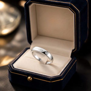 Bague de mariage en diamant naturel véritable 0,50 TCW |   Ensemble d'anneaux de couple en or blanc massif 14 carats, bijoux fins élégants pour mariage, cadeau pour lui et pour elle - Product Image 2