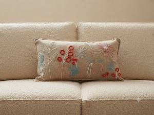Premium Cotton Chambray Embroidered Pillow <b>Cover</b> | Luxury Decorative <b>Throw</b> Pillow <b>Cover</b> for <b>Sofa</b>, Living Room & Home Decor - Product Image 1