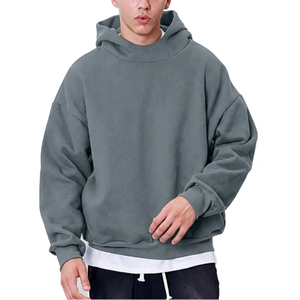 Sudadera con Capucha Extra Grande para Hombre, Color Sólido, Informal, de Felpa, Tejida, Manga Larga, para Otoño - Product Image 4