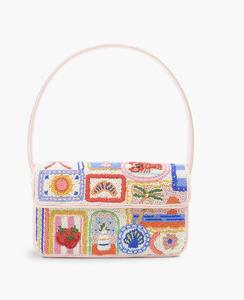 Sac messager léger et grande capacité pour femme, style bohème moderne indien, brodé et perlé, fait main, idéal pour les soirées d'été - Product Image 1