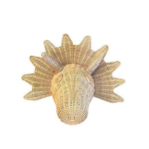 Decoración de pared con cabeza de dinosaurio para habitación infantil, ecológica, de ratán, para niños, material vegetal sostenible, Dino Life, colgante. - Product Image 1