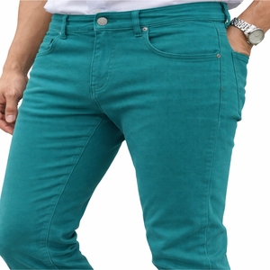 Pantalon en jean slim pour homme, couleur unie, extensible, décontracté, en coton, confortable, élégant, à porter au quotidien, avec étiquette personnalisée - Product Image 4