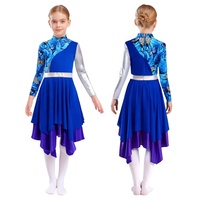 Vestidos de Danza Litúrgica para Niñas de 6 a 16 Años, Vestido Metálico para Actuaciones, Espectáculos Escénicos, Disfraz de Diseñador de Danza