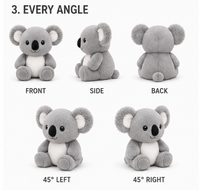 Peluche Koala Mignonne avec Rembourrage en Coton PP, Doudou Doux pour Enfants, Cadeau, Décoration de Crèche
