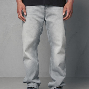 Jeans de Mezclilla para Hombre, Corte Recto, Lavado Claro, Cintura Alta, Ajuste Regular, Algodón, Estilo Casual de Primavera - Product Image 5